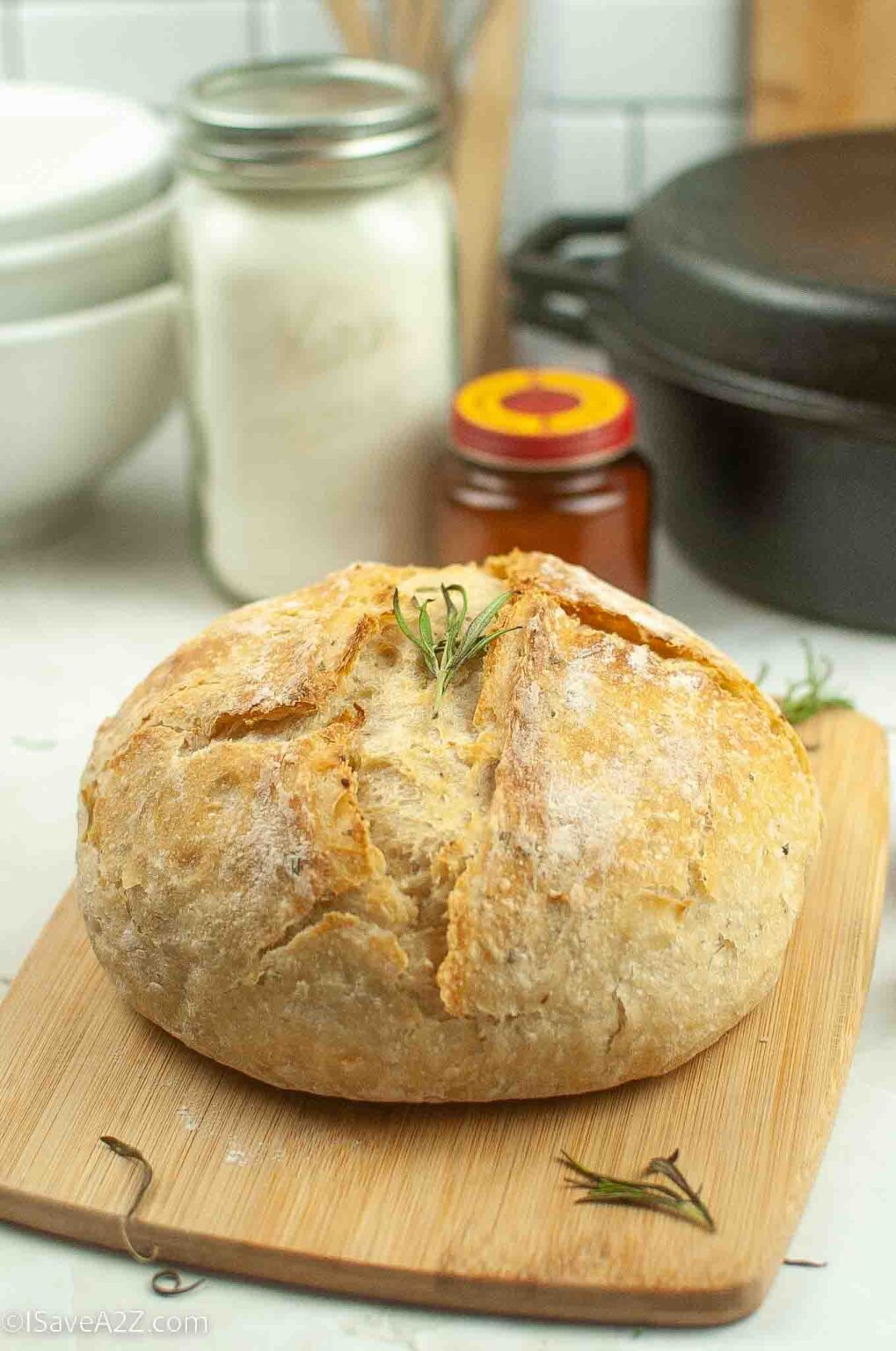 Artisan No Knead Bread Rosemary And Garlic Loaf Recipe