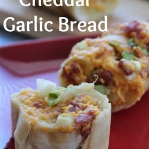 Bacon Cheddar Garlic Bread - iSaveA2Z.com