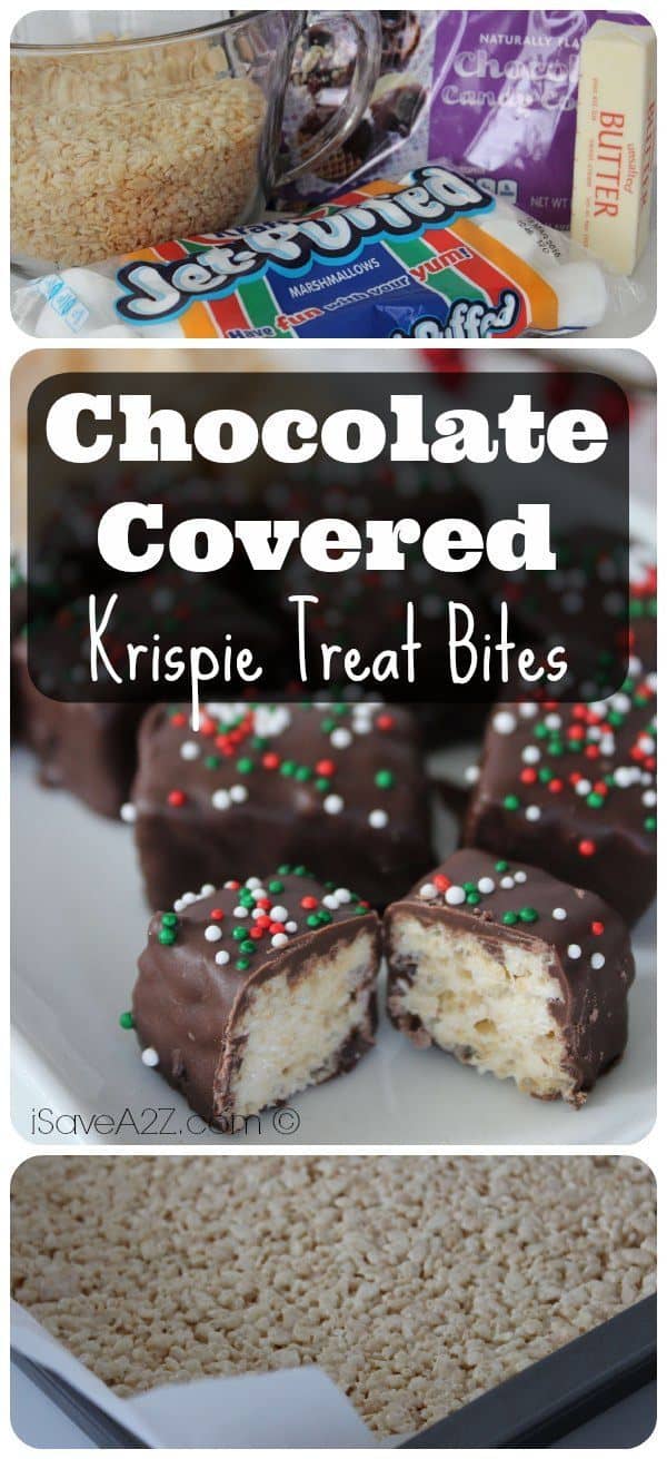 Chocolate Covered Krispie Treat Bites - iSaveA2Z.com