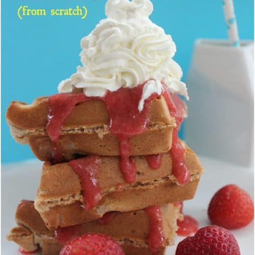 Strawberry Belgian Waffles - Cupcakes and Sarcasm