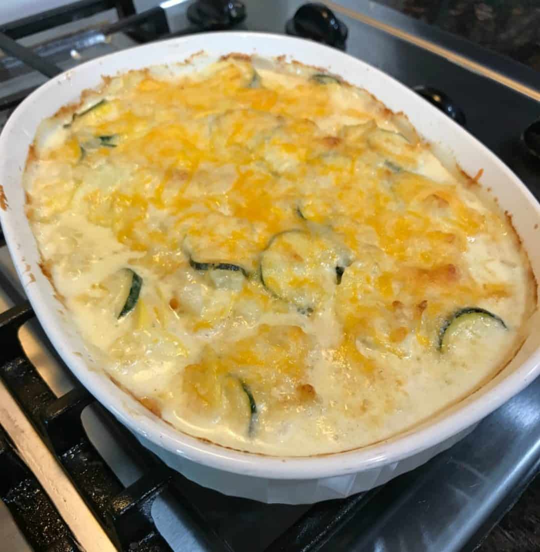 Cheesy Zucchini Squash Au Gratin Bake Recipe - iSaveA2Z.com