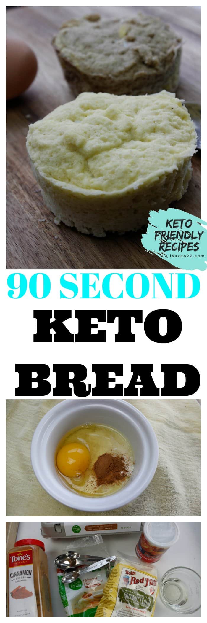 Keto 90 Second Bread Recipe done 2 different ways - Sweet or Savory!