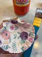 How to Decoupage on Seashells Using Mod Podge and Tissue Paper ...