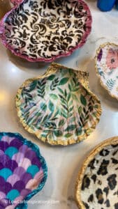 How to Decoupage on Seashells Using Mod Podge and Tissue Paper ...