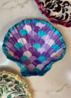 How to Decoupage on Seashells Using Mod Podge and Tissue Paper ...