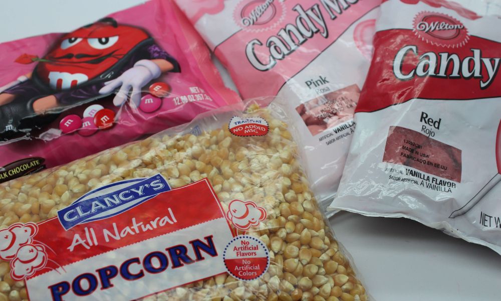 Valentine's Day Popcorn Ingredients